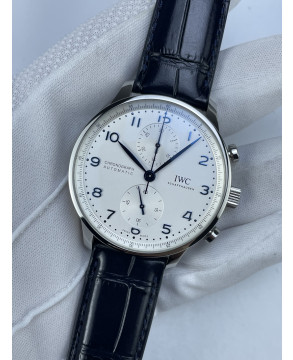 (준비완료/특급배송)NO.2632/ZF공장 V3 IWC IW3716 포루트기저 화이트다이얼 블루핸즈 가죽