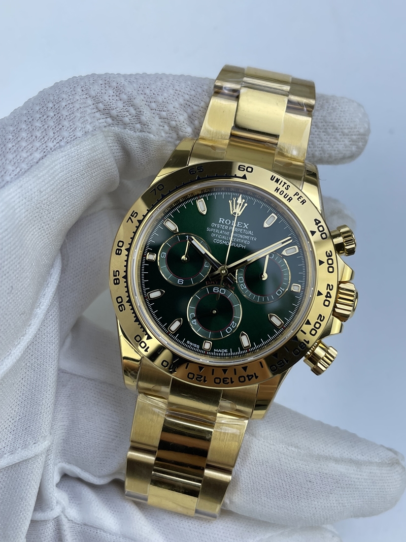 (준비완료/특급배송)NO.2857/VS공장 롤렉스 데이토나 옐로우골드금통 그린 다이얼 헐크